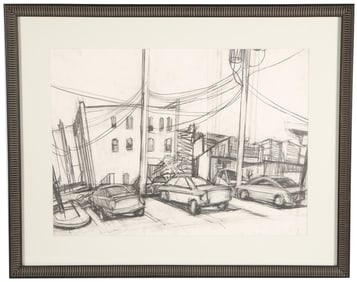 Nancy Flanagan, "Adams Street Parking" Graphite
