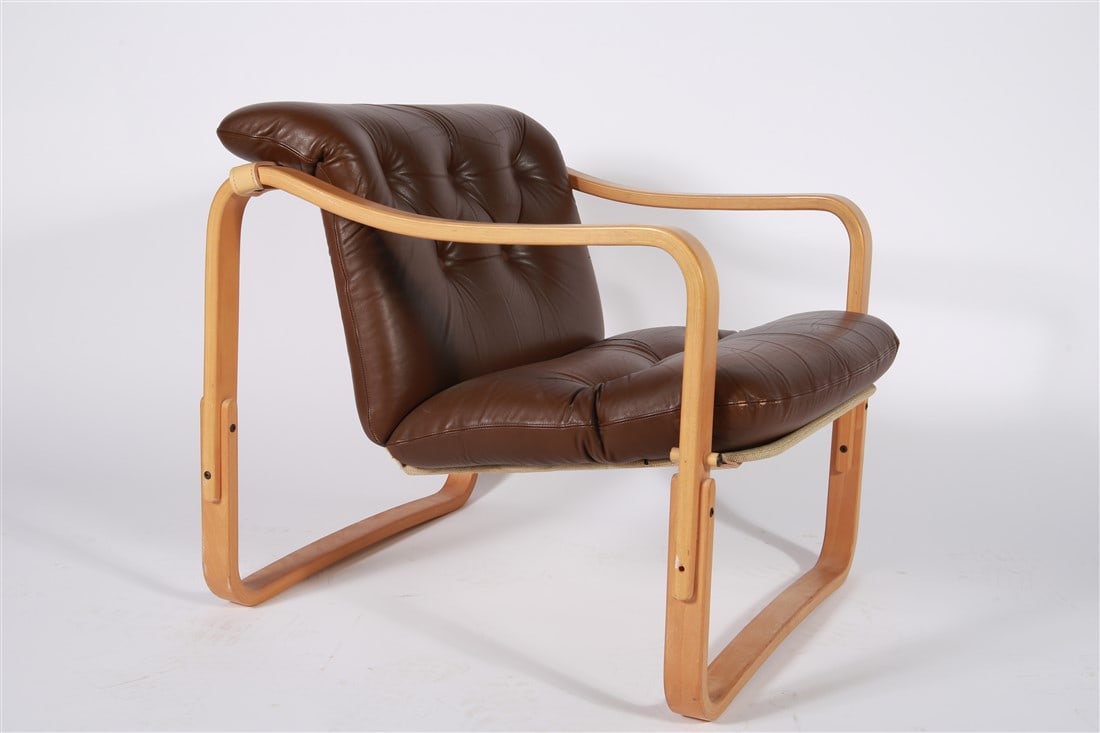 Ingmar Relling for Westnofa, "Fjord" Chair: Ingmar Anton Relling (Norwegian, 1920-2002) "Fjord" chair. Designed for Westnofa Furniture. Height: 27", Length: 26 1/2", Depth: 28 3/4". Bentwood "Fjord" chair designed by Relling for Westnofa furnit