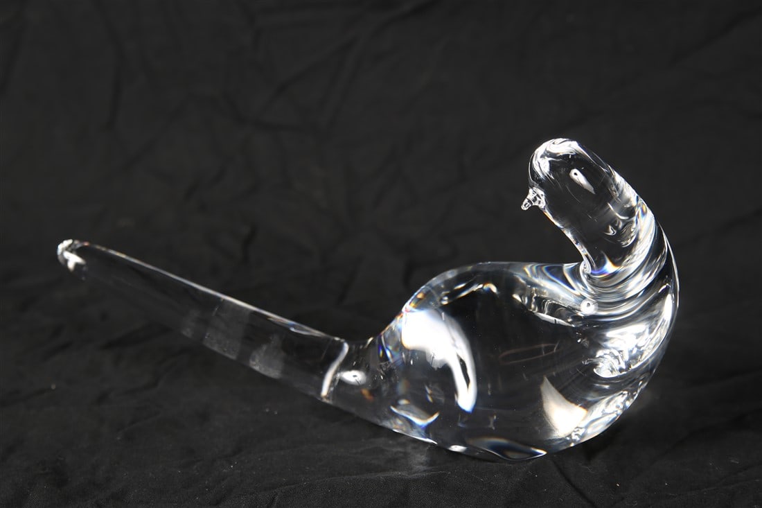 Steuben, "Wild Dove" Crystal: Steuben Glass Works (American, established 1903). "Wild Dove". Crystal. Designed by Bernard X. Wolff, 1981. Design: 8426. Height: 4 5/8", Length: 9 1/4", Depth: 3". Crystal wild dove figurine. Etched