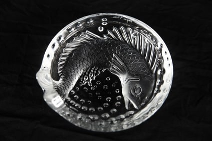 Lalique, "Concarneau" Crystal Fish Ashtray
