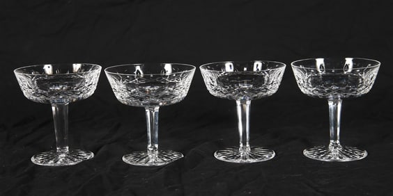 Waterford, Four "Lismore" Champagne/Sherbets