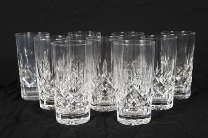 Waterford, Set of Nine "Lismore" Highball Glasses