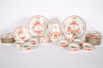 Meissen, Orange "Indian Flower" Coffee Set