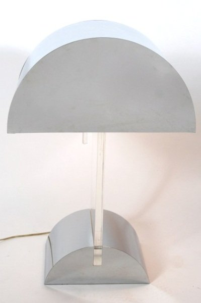 Mid-century Chrome and Acrylic Table Lamp: Mid-century chrome and acrylic table lamp. American, circa 1970. Designed by George Kovacs. Height 23 1/2".