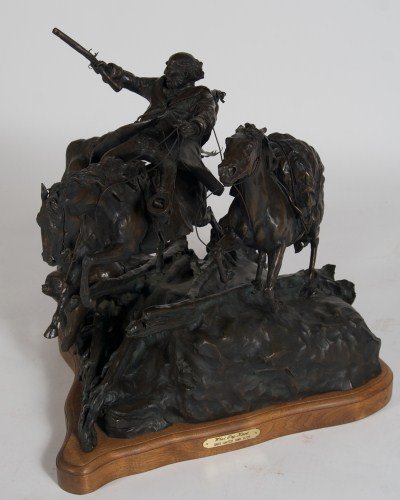 Gary Carter (B. 1939), "What Top Knot?": Gary Carter (American, born 1939). "What Top Knot?". Bronze. Signed, numbered "11/25". Height 21", width 25".