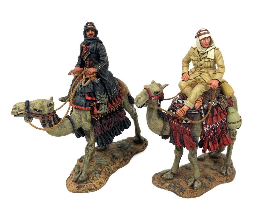 K & C - Pair of Lawrence of Arabia Figurines: Includes King and Country LOA014 Lt T.E. Lawrence and LOA002 Sherif Ali - Both retired. No boxes included.