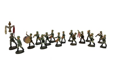16 Hausser / Elastolin Marching Band Figurines