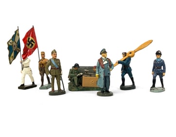 Set of 8 Various Hausser / Elastolin Metal Figures