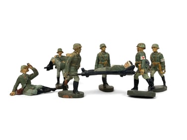 Set of 7 Elastolin / Hausser Medic Figurines
