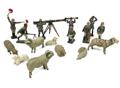 Lot 17 Vintage Britains Soldiers and Sheep