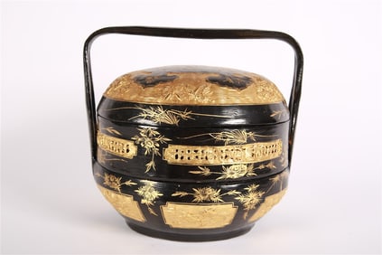 Chinese Gilt Wood Wedding Basket