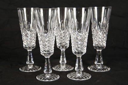 Waterford, Set of Five "Kenmare" Fluted Champagnes