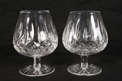 Waterford, Two "Lismore" 32oz Brandy Snifters