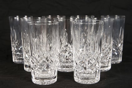 Waterford, Set of Nine "Lismore" Highball Glasses
