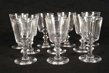 Steuben, Set of Ten Sherry Glasses