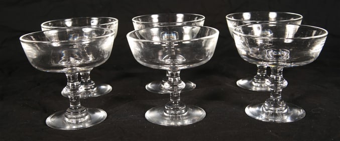 Steuben, Set of Six Champagne/Tall Sherbet Glasses