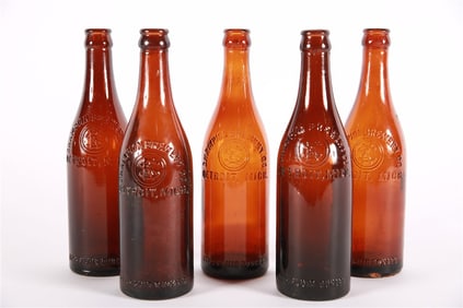 Collection of 5 Detroit Champion Brewery Bottles