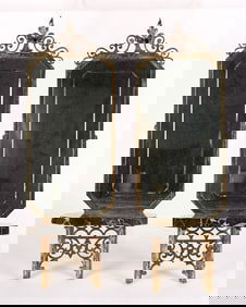 Pair of Gold Painted Metal Mirrors
