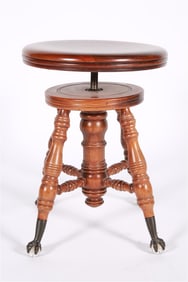 Chas. Parker, Wood Adjustable Piano Stool
