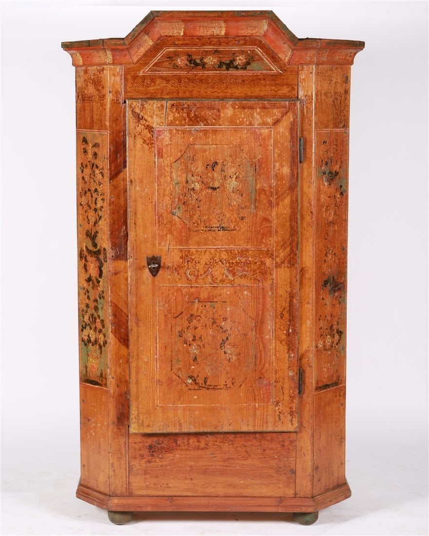 Folk Painted Wood Wardrobe (1 of 3)