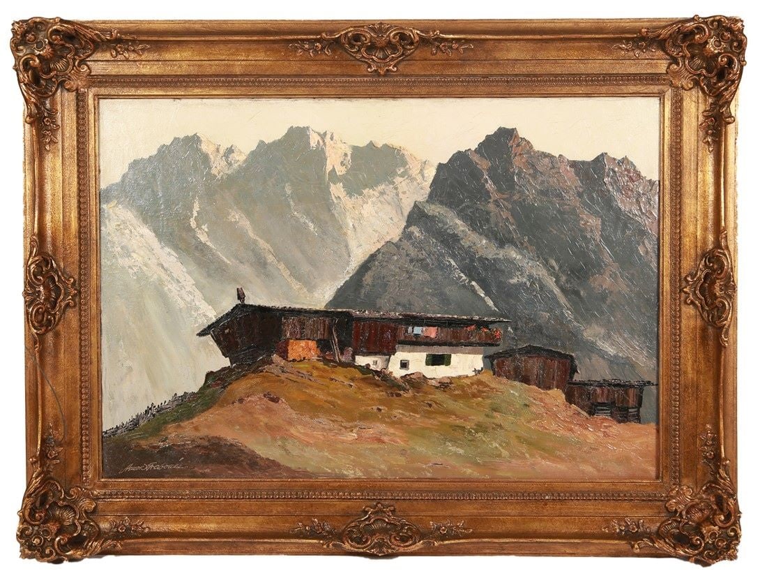 Georg Arnold-Grabone, Bavarian Alps Oil on Canvas (1 of 6)