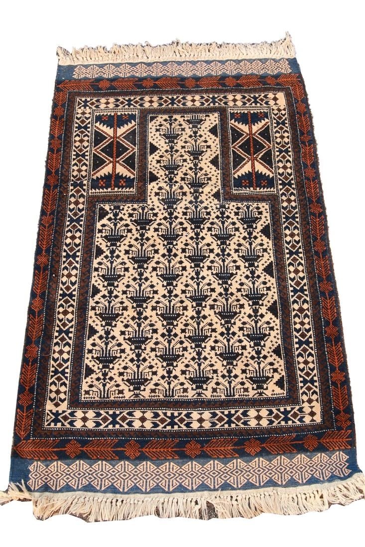 Afghan Balouch Prayer Rug, c. 1980s (1 of 4)