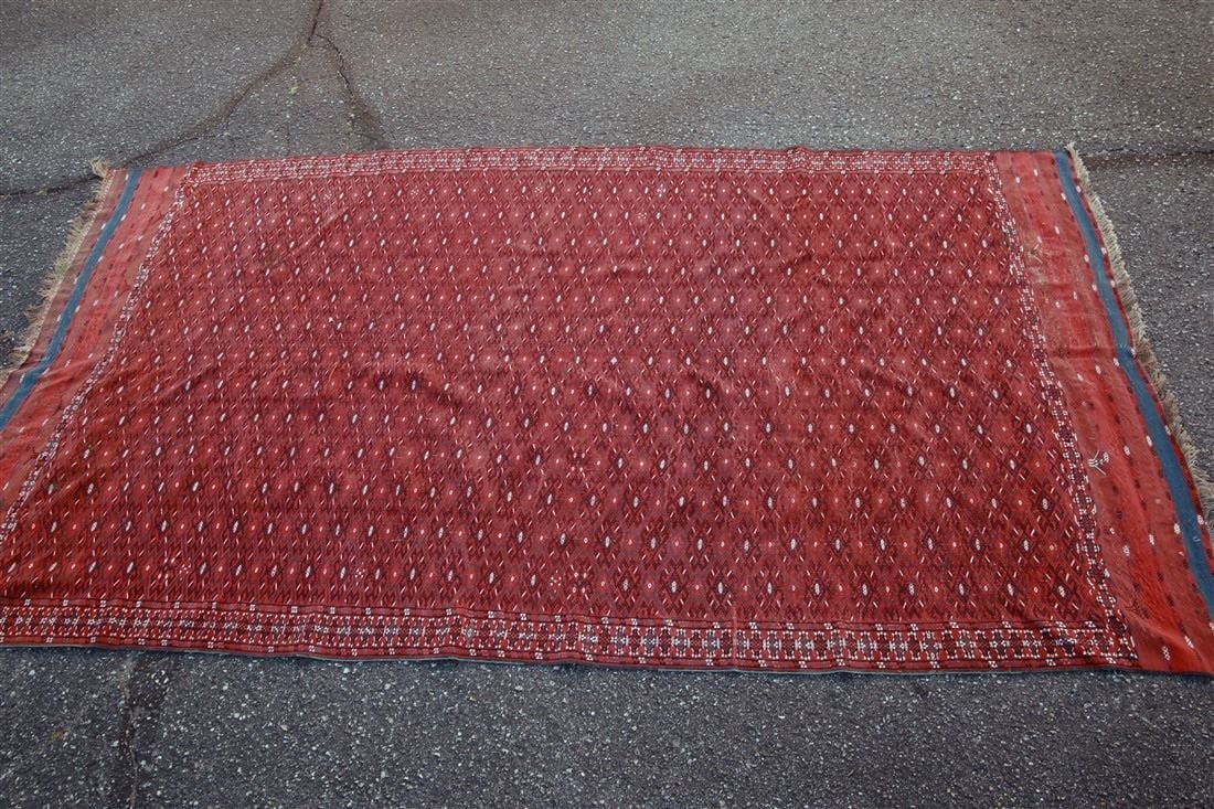 Yomut Turkmen Rug, c. 1900-1910: Yomut Turkmen rug, c. 1900-1910. Wool. 7'5" x 11'5". Wool Yomut Turkman rug. Chemical dyes.