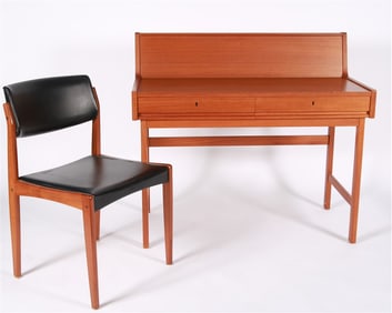 Skaraborgs, Swedish Teak Desk with Chair