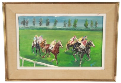 Giuseppe Fryda, Oil on Canvas Horse Race
