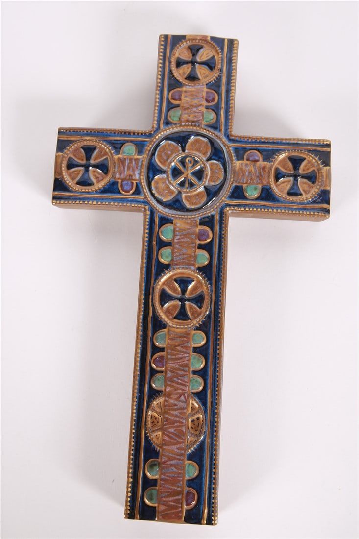 Royal Copenhagen, Faience Ceramic Cross (1 of 5)