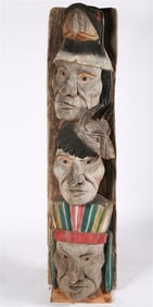 Carved Wood Totem Pole