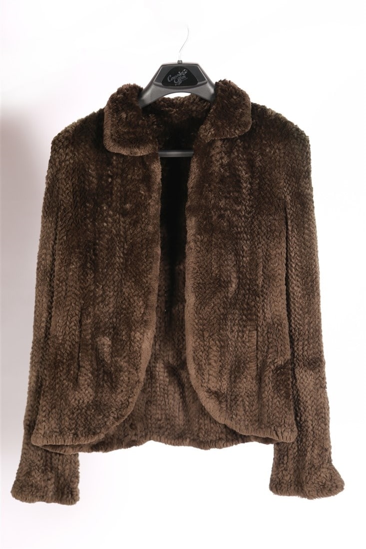 Brown Rabbit Fur Jacket (1 of 2)