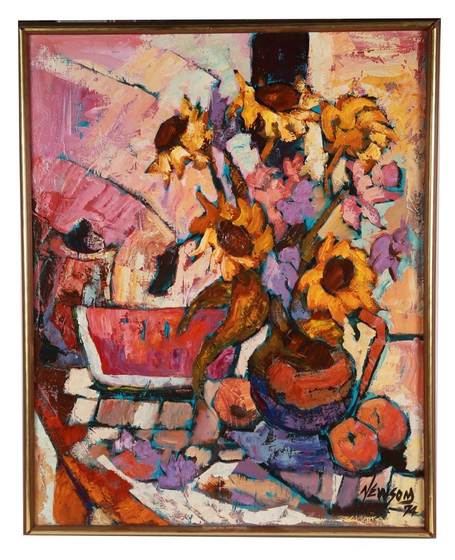 Bill Newsom, "Still Life with Watermelon" Oil (1 of 5)