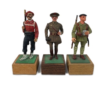 Set of Three Unbranded Metal Figurines