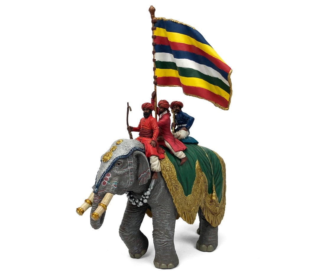 W. Britain 2200 Jaipur Elephant w/ Standard Bearer (1 of 4)