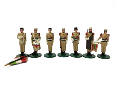 Seven Painted Metal French Foreign Legion Figurines