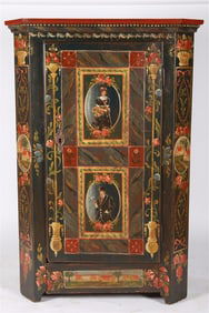 Painted Wood Marriage Cabinet