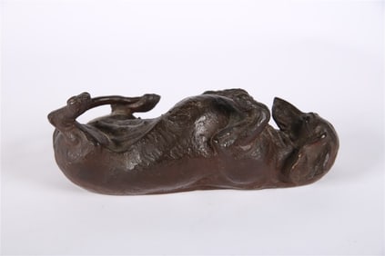 Doris Linder, "Boo" Bronze Dachshund