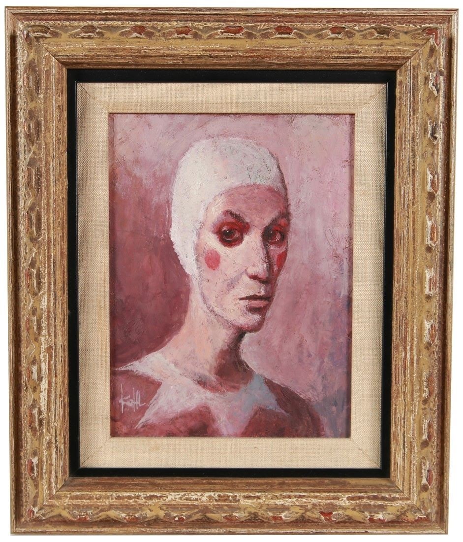 Kohl, Oil on Panel Harlequin Painting (1 of 3)