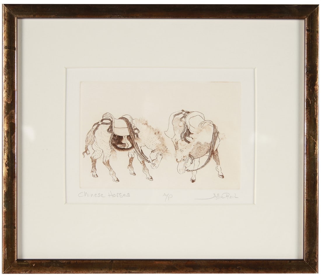 Allan Reid (American), "Chinese Horses" Etching (1 of 6)