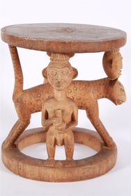 Carved African Wood Stool