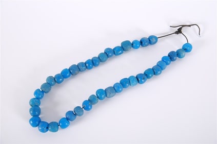 Blue Glass Trade Bead Necklace