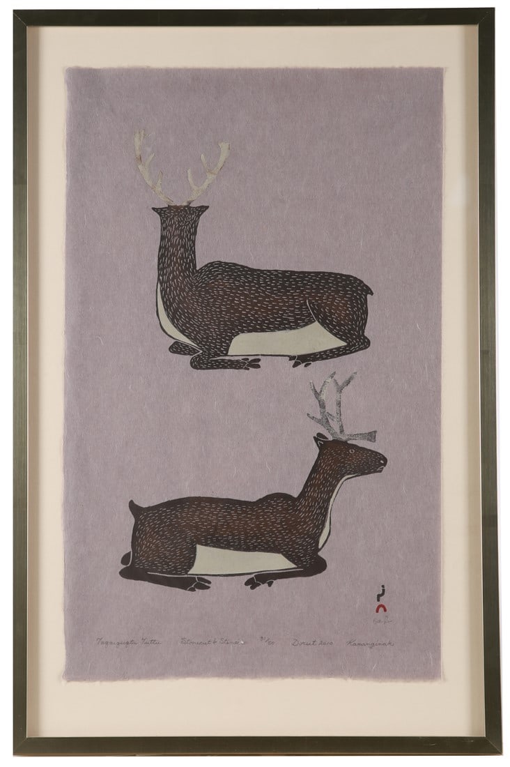 Kananginak Pootoogook, "Taqaiqsiqtu Tuttu" (1 of 9)