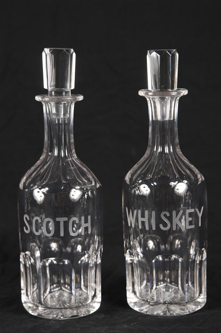 Cut Glass Scotch and Whiskey Decanters (1 of 3)