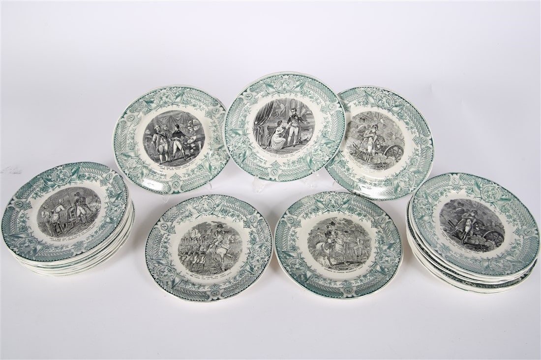 Sarreguemines, Set of Twenty Napoleonic Plates (1 of 5)