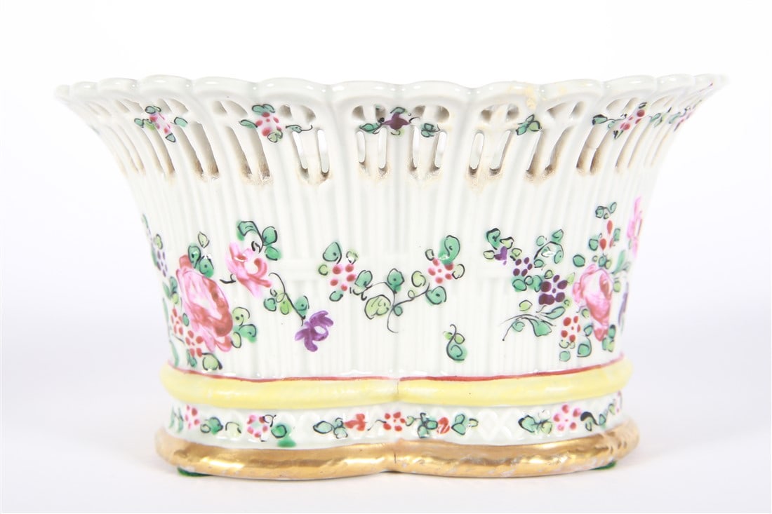 Samson et Cie, Porcelain Reticulated Bowl: Edme Samson et Cie (French, 1845-1969). Porcelain. Height: 3 1/2", Diameter: 7". Porcelain reticulated bowl or vase by Samson et Cie. Marked to the underside.