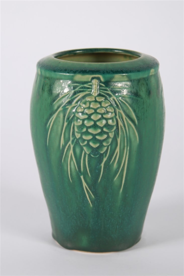 Pewabic, Green "Pinecone" Vase (1 of 4)