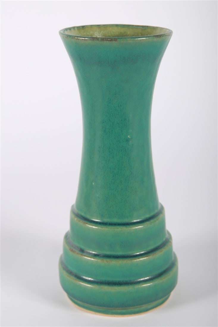Pewabic, Green "Step" Vase (1 of 3)