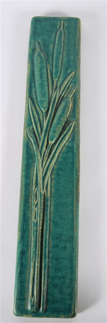 Pewabic, Green Cattail Tile (1 of 7)