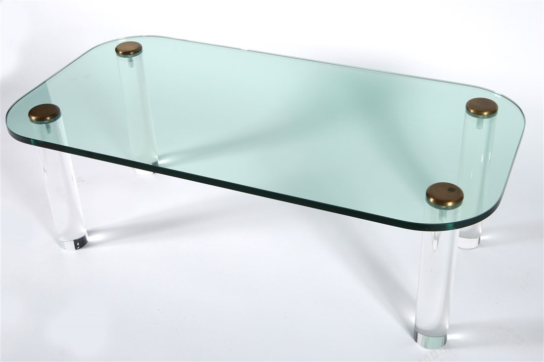 Attrib. Pace, Lucite and Glass Coffee Table (1 of 5)
